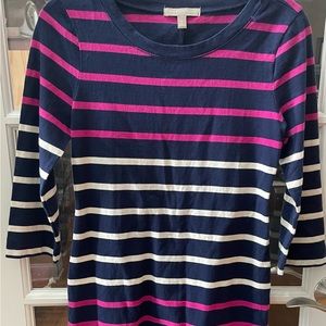 Banana Republic Factory 3/4 Sleeve Striped
Dress Size Small S Blue Pink Women